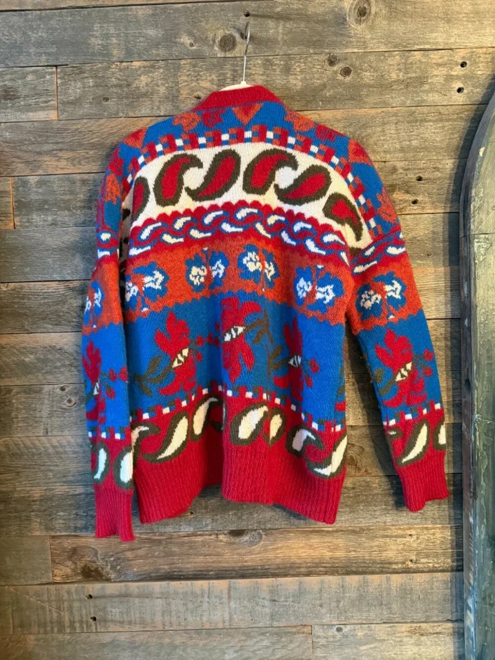 CAROLINA K Sabina Cardigan Sweater in Paisley Blue Sz S - Picture 4 of 5